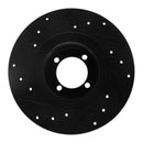R1 67-76 BMW 1600 Front Right Drilled & Slotted Black Brake Rotor