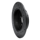 R1 05-20 Hyundai Azera Rear Left Drilled & Slotted Black Brake Rotor