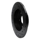 R1 10-13 Suzuki Kizashi Rear Left Drilled & Slotted Black Brake Rotor
