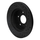 R1 87-89 Nissan 300ZX Turbo Rear Left Drilled & Slotted Black Brake Rotor