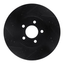 R1 94-04 Ford Mustang Front Left Drilled & Slotted Black Brake Rotor