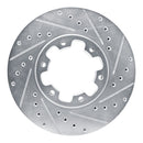 R1 96-04 Infiniti QX4 Front Right Drilled & Slotted Silver Brake Rotor