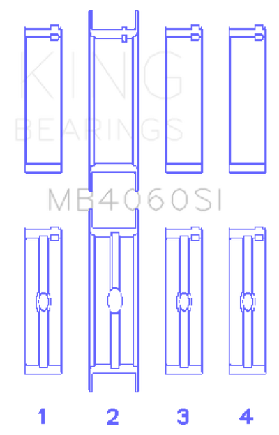 King Engine Bearings Chrysler Caravan 201Ci V6 Ohv (Size +0.25mm) Main Bearing Set