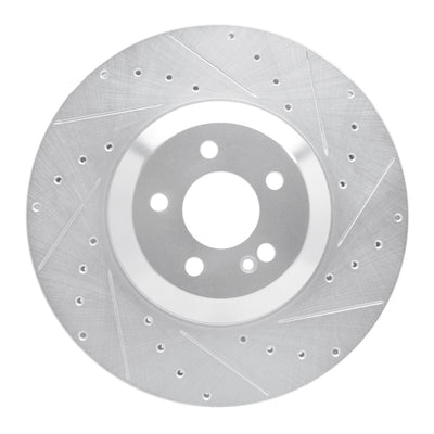 R1 17-23 Mercedes-Benz E43 AMG Rear Right Drilled & Slotted Silver Brake Rotor