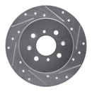 R1 01-05 Acura EL Rear Right Drilled & Slotted Silver Brake Rotor