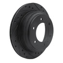 R1 92-04 Acura SLX Rear Right Drilled & Slotted Black Brake Rotor