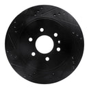 R1 04-09 Cadillac SRX Rear Left Drilled & Slotted Black Brake Rotor