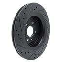 R1 10-17 Volvo XC60 Rear Right Drilled & Slotted Black Brake Rotor