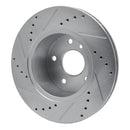 R1 99-04 Land Rover Discovery Front Right Drilled & Slotted Silver Brake Rotor