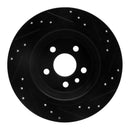 R1 09-15 Ford Focus RS (Mexico) Rear Left Drilled & Slotted Black Brake Rotor