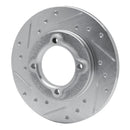 R1 88-93 Ford Festiva Front Left Drilled & Slotted Silver Brake Rotor
