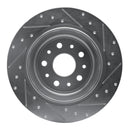 R1 18-25 Jeep Wrangler Rear Left Drilled & Slotted Silver Brake Rotor