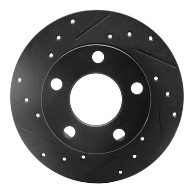 R1 92-05 Audi A6 Quattro Rear Left Drilled & Slotted Black Brake Rotor
