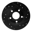 R1 99-05 Audi Allroad Rear Left Drilled & Slotted Black Brake Rotor