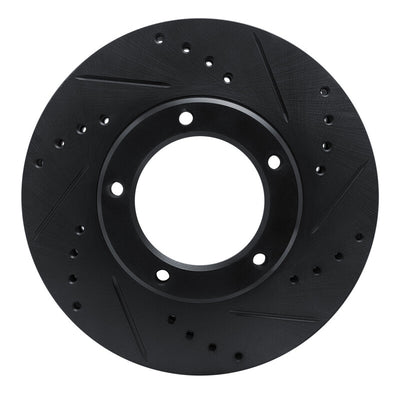 R1 84-95 Toyota Pickup Front Right Drilled & Slotted Black Brake Rotor