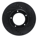 R1 84-95 Toyota Pickup Front Right Drilled & Slotted Black Brake Rotor