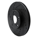 R1 03-07 Honda Accord Front & Rear Drilled & Slotted Black Brake Rotor Set