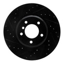 R1 06-13 BMW 135I Front Left Drilled & Slotted Black Brake Rotor