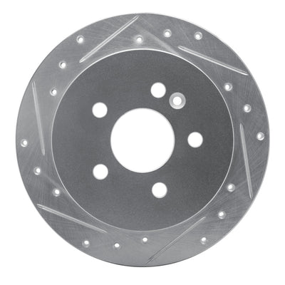R1 98-05 Mercedes-Benz ML350 Rear Left Drilled & Slotted Silver Brake Rotor