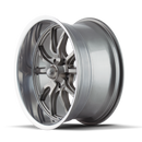 Ridler 650 20x10 / 5x120.65 BP / 0mm Offset / 83.82mm Hub Gloss Grey Polished Wheel