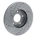 R1 04-13 Mazda 3 Front Right Drilled & Slotted Silver Brake Rotor