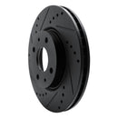 R1 08-11 Ford Focus Front Left Drilled & Slotted Black Brake Rotor