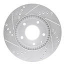 R1 95-06 Mazda Millenia Front Right Drilled & Slotted Silver Brake Rotor