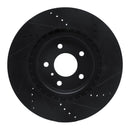 R1 03-08 Infiniti G35 Front & Rear Drilled & Slotted Black Brake Rotor Set