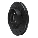 R1 02-07 Jeep Liberty Front Right Drilled & Slotted Black Brake Rotor