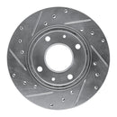 R1 88-07 Dodge Colt Front Right Drilled & Slotted Silver Brake Rotor