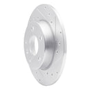 R1 02-08 Chevrolet Zafira (Mexico) Rear Right Drilled & Slotted Silver Brake Rotor