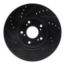 R1 13-22 Honda Accord Front Drilled & Slotted Black Brake Rotor Set