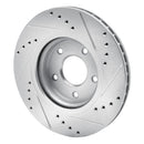R1 14-23 Nissan Leaf Front Left Drilled & Slotted Silver Brake Rotor