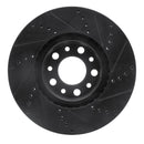 R1 13-16 Dodge Dart Front & Rear Drilled & Slotted Black Brake Rotor Set