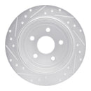 R1 2007-2018 Jeep Wrangler Rear Right Drilled & Slotted Silver Brake Rotor