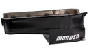Moroso 80-85 Chevrolet SBC(w/Passenger Side Dipstick) Wet Sump 7qt 7.5in Steel Oil Pan - Black