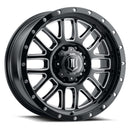 ICON Alpha 20x9 / 6x5.5 / 16mm / 5.625in BS Gloss Black Wheel w/ Milled Windows