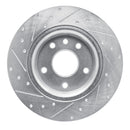 R1 17-25 Chrysler Voyager Rear Right Drilled & Slotted Silver Brake Rotor