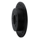 R1 91-94 Nissan Sentra Rear Right Drilled & Slotted Black Brake Rotor
