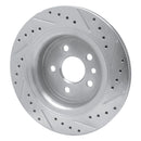 R1 10-17 Volvo XC60 Rear Left Drilled & Slotted Silver Brake Rotor