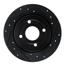 R1 18-22 Ford Ecosport Rear Right Drilled & Slotted Black Brake Rotor