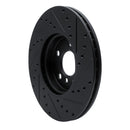 R1 16-24 Mini Cooper Countryman Front Left Drilled & Slotted Black Brake Rotor