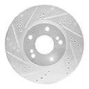 R1 97-01 Infiniti Q45 Front Left Drilled & Slotted Silver Brake Rotor