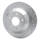 R1 15-20 Kia SORENTO Rear Left Drilled & Slotted Silver Brake Rotor