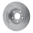 R1 94-04 Land Rover Range Rover Rear Left Drilled & Slotted Silver Brake Rotor
