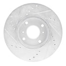 R1 98-99 Acura CL Front Right Drilled & Slotted Silver Brake Rotor