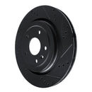 R1 14-19 Chevrolet Corvette Rear Right Drilled & Slotted Black Brake Rotor
