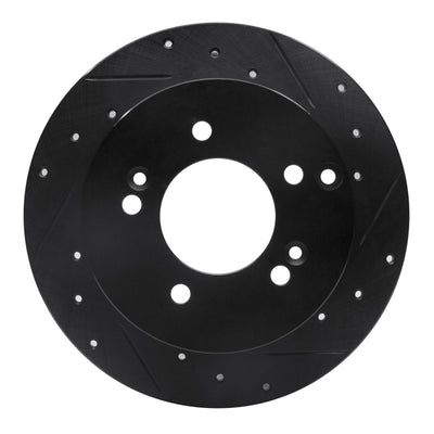 R1 07-12 Kia Rondo (Canada) Rear Right Drilled & Slotted Black Brake Rotor