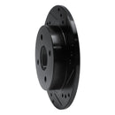 R1 91-98 Saturn SL Rear Right Drilled & Slotted Black Brake Rotor