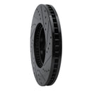 R1 92-10 Lexus IS300 Front Left Drilled & Slotted Black Brake Rotor